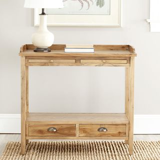 York Pickled Oak Finish Console Table