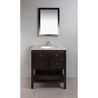 New Haven Espresso Brown 30 inch Bath Vanity with 2 Drawers and