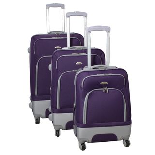Mobility Dejuno Purple 3 piece Expandable Spinner Luggage Set