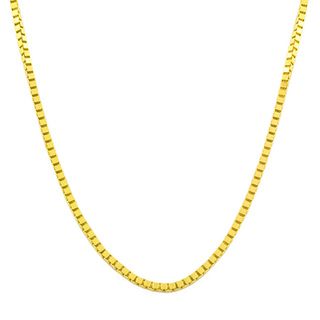 Fremada 14k Yellow Gold Box Necklace (16 inches to 30 inches
