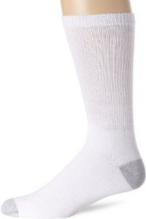 Hanes Mens 5 pack Big And Tall Crew Sock, White, Size 12