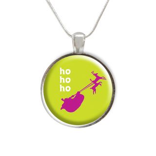 Ho Ho Ho Christmas Glass Pendant and Necklace