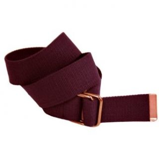 Brown Cotton Web Canvas D ring Style Buckle Belt Size