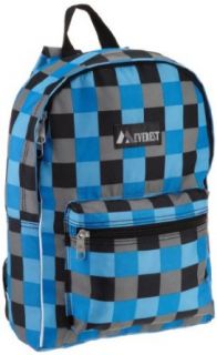 Everest Luggage Multi Pattern Backpack, Blue Bold Plaid