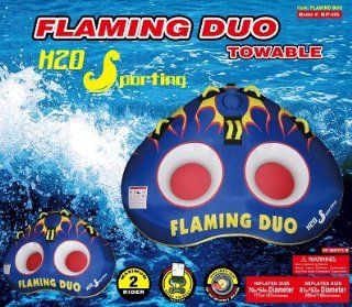H2O Flaming Duo 2 Person Lay or Sit in Inflatable Tube
