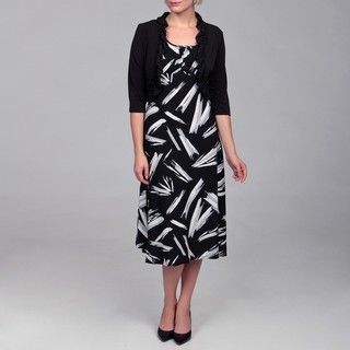 Sandra Darren Womens Black/ White 2 piece Dress