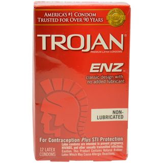 Trojan Enz Non Lubricated Latex Condoms (Pack of 12)