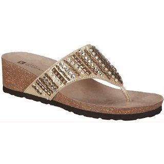 White Mountain Womens Crafted Sandal   7M Gold Shoes