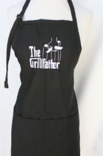 Black Embroidered Apron The Grill Father Clothing