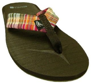 Sperry Daytona Pink Madras Thong Flip Flops Shoes