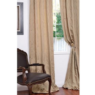 Crete Beige Faux Silk Jacquard 108 inch Curtain Panel
