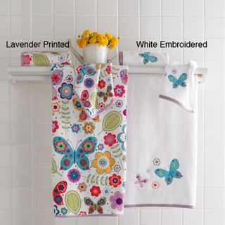Butterfly Embroidered or Velour Printed 6 piece Towel Sets