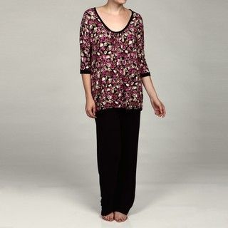 Ellen Tracy Womens Venetian Rose Pajama Set