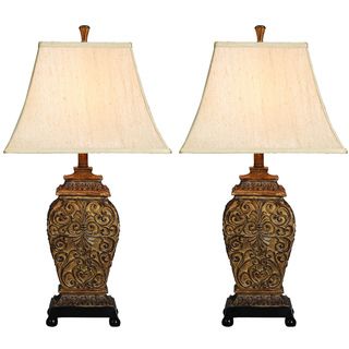 Casa Cortes Frech Scrolls 3 Way 30 inch Table Lamp (Set of 2
