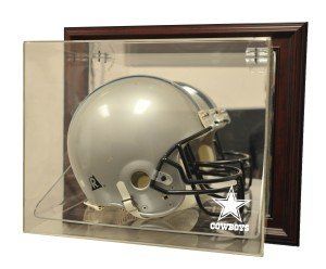 Dallas Cowboys Helmet Case Up Display, Mahogany Sports
