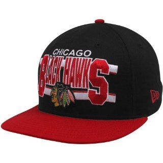 New Era Chicago Blackhawks Black Red Word Stripe 9FIFTY