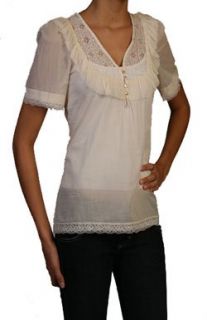 Rebecca Taylor Ruffle Lace Blouse in Sugar Clothing