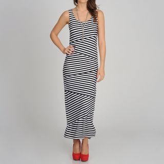 Sophia Christina Womens Black/ White Stripe Mermaid Tail Dress