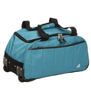 Athalon Teal Quilted 21 inch Carry on Extra Light Rolling Duffel