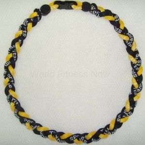 Ionic Titanium Sports Necklace Black & Yellow 20