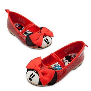  Minnie Mouse Shoes / Slippers Red Glitter Ballet Flats