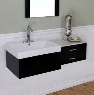Single Sink Black Wood 45.8 inch Vanity