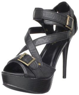 Wild Diva Womens Cossa 101 Sandal,Black,5 M US Shoes