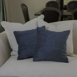 Christopher Knight Home Dark Blue Jacquard Pillows (Set of 2