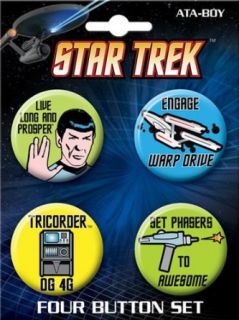Star Trek Cartoon Quote Four Button Set Clothing