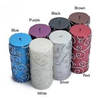 Scroll Pillar 6 inch Candles (Pack of 12)