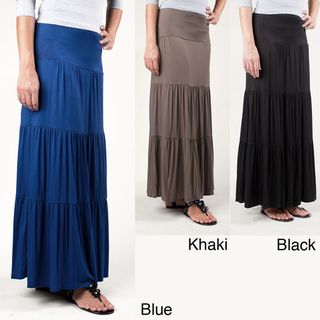 Tabeez Womens Layered Maxi Skirt