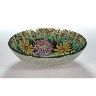 Legion Furniture Floral Glass Bowl Vessel Bathroom Sink Today $127.99