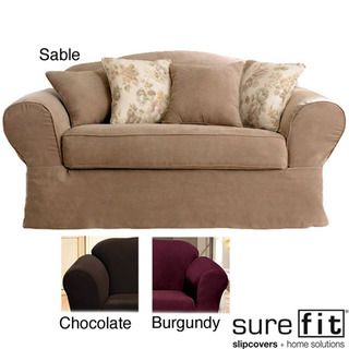 Sure Fit Suede Supreme Washable Loveseat Slipcover