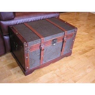 Sienna Medium Faux Leather Wooden Chest Steamer Trunk Today $119.99 4
