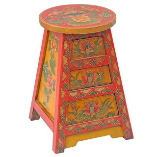 Antique Style Tibetan Stool/End Table