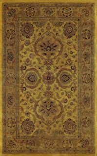 Hand tufted Heirloom Gold Oriental Wool Rug (86 x 116)
