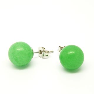 Pretty Little Style Silvertone Green Apple Agate Earrings Today $11