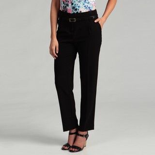 Calvin Klein Womens Black Belted Trousers