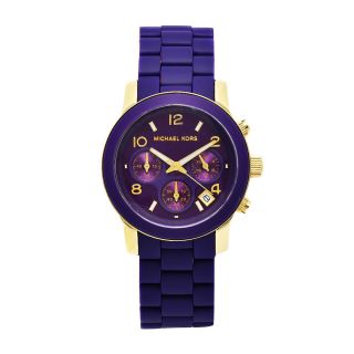 Michael Kors Womens Classic Purple Silicone Strap Chronograph Watch