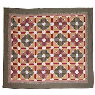 Snowflake Log Cabin Queen size Quilt