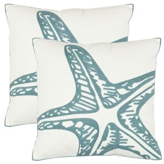 Starfish 18 inch White Decorative Pillows (Set of 2)