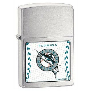 Zippo Florida Marlins Brushed Chrome Lighter Sports