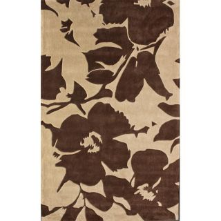 Handmade Alexa Pino Collection Brown Floral Pattern Rug (5 x 8