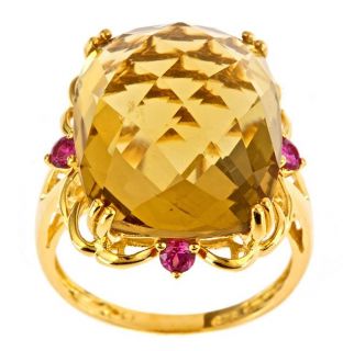 Yach Gold over Silver Champagne Quartz and Ruby Ring Today $79.99 5
