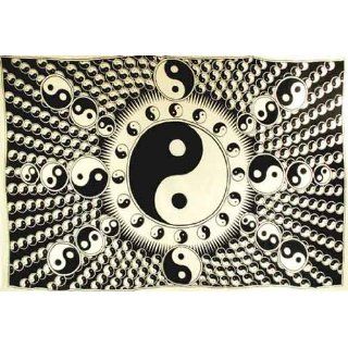  Tapestry White and Black Yin Yang 72 x 108 