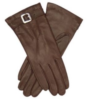 Italian Cashmere Lined Leather Gloves with Buckle Size 6 1