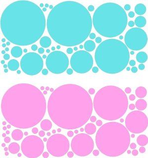 Baby blue and Bubblegum pink polka dots (108pcs) wall