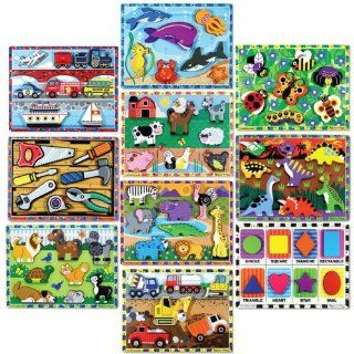 Melissa and Doug Chunky Wood Puzzles   Set of 10 Office