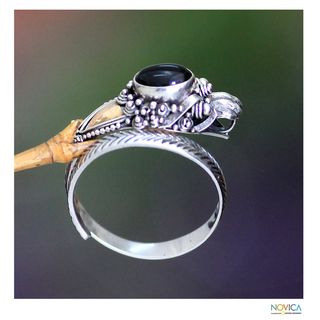 Sterling Silver Dragon Onyx Ring (Indonesia)