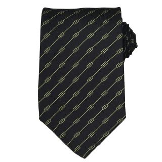 Versace Mens Greek Key Stripe Silk Tie